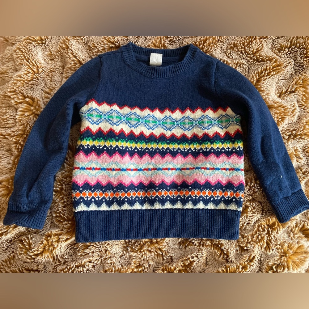 Gently used Gap kids Multicolor Patterned crewneck Sweater